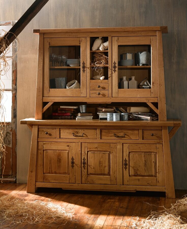 Collection G FRESNAY buffet 3 portes avec corps du haut vaisselier
